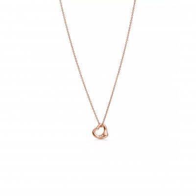 TIFFANY ELSA PERETTI® OPEN HEART PENDANT IN 18K ROSE GOLD WITH DIAMONDS 68113660